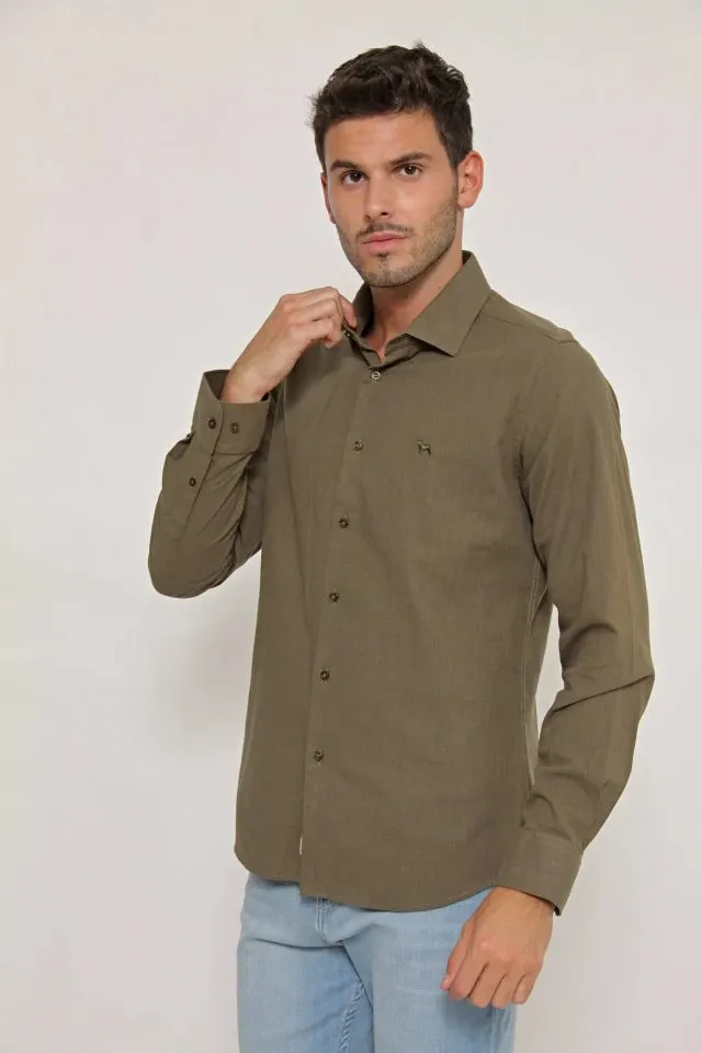 Camisa SIENA lino (verde militar)