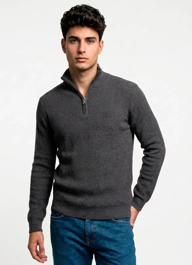 Sweater London cuello alto (negro)