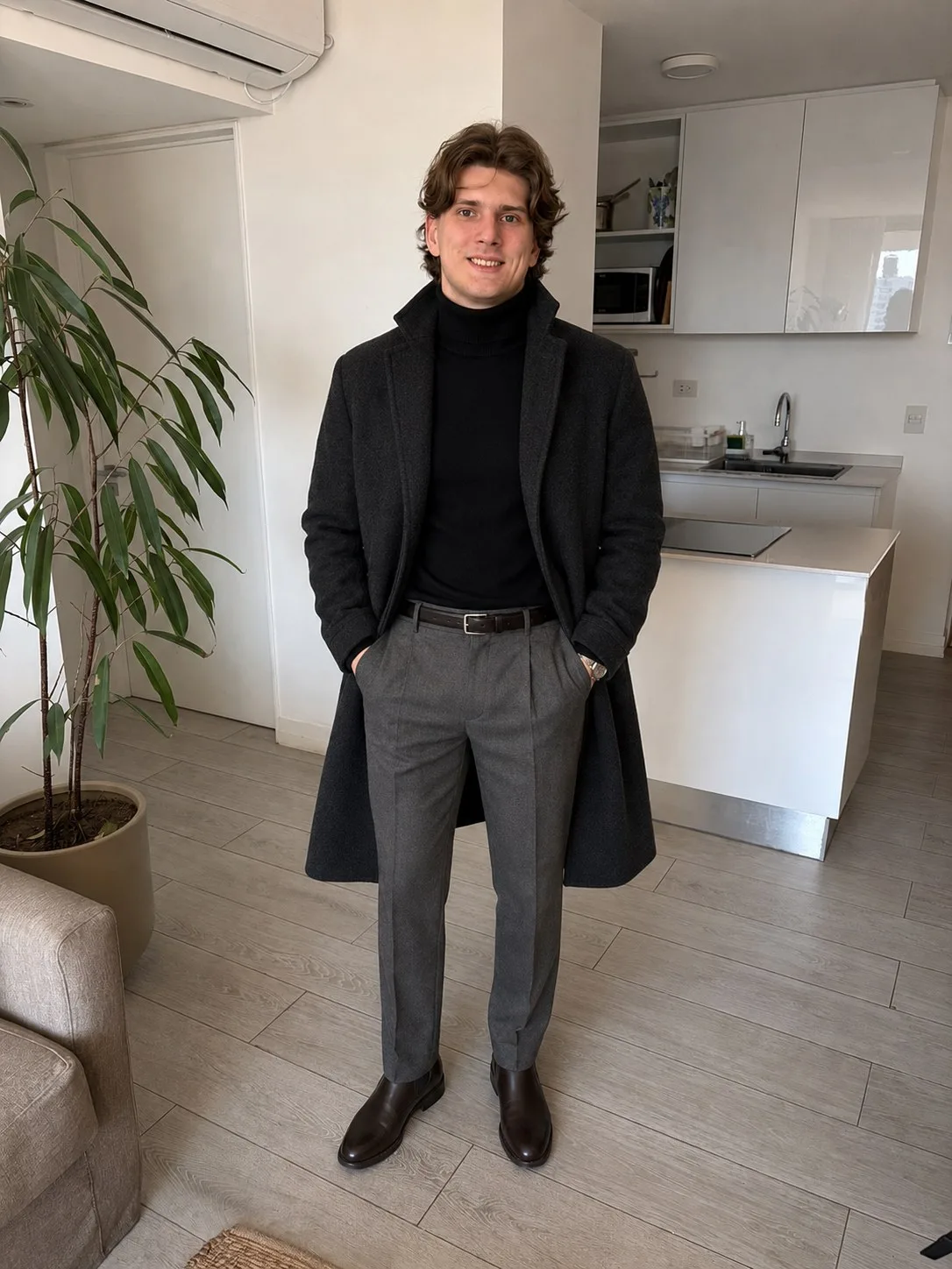 Look 7: Overcoat + turtleneck