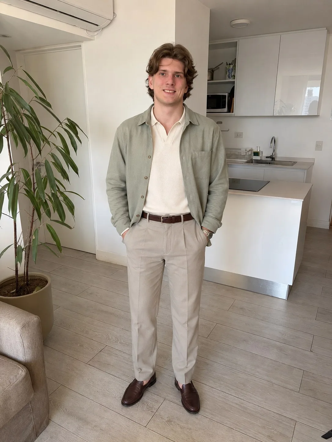 Look 13: Sage overshirt