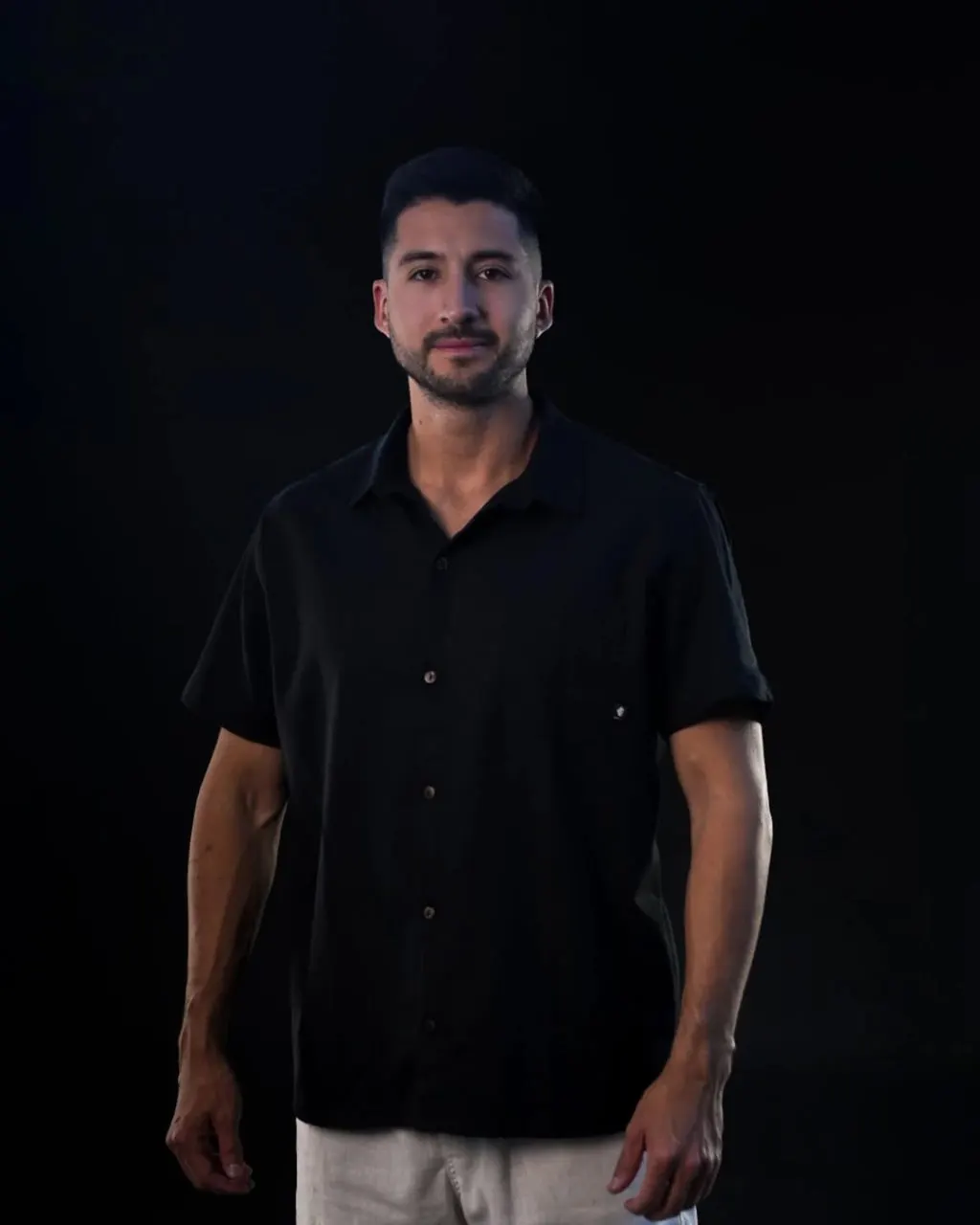 Camisa lino premium Mila (negro)