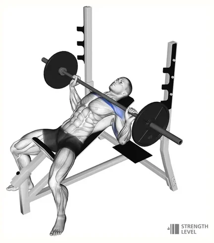Incline bench press setup